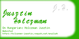 jusztin holczman business card